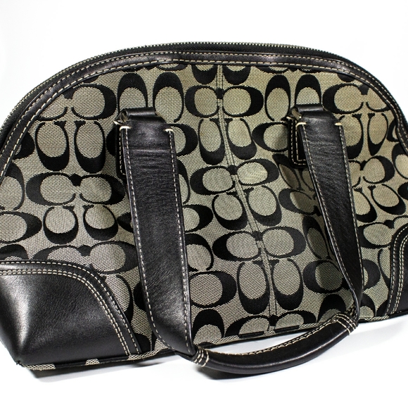 COACH HAMPTON SIGNATURE ZIP SATCHEL BAG F13977 - Picture 4 of 5